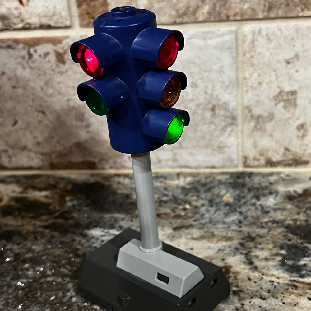 Vintage Playmobil Street Traffic Light Signal Exc. Working Condition